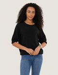 Soft Boxy Knit Top - Black