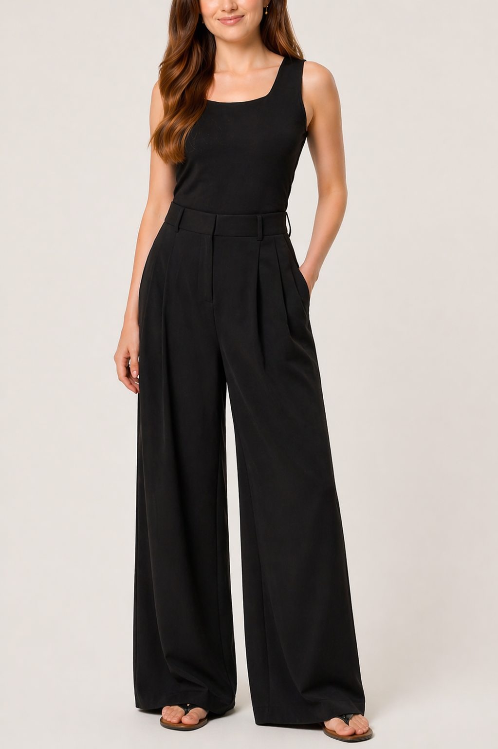 Square Neck Vest - Black