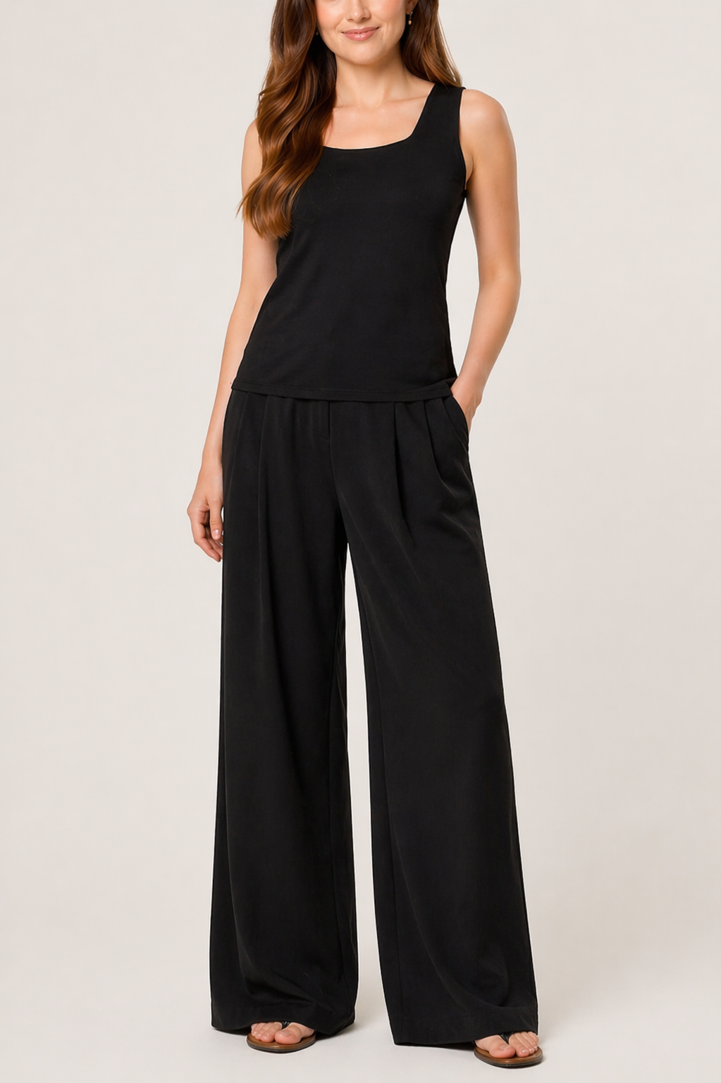 Square Neck Vest - Black