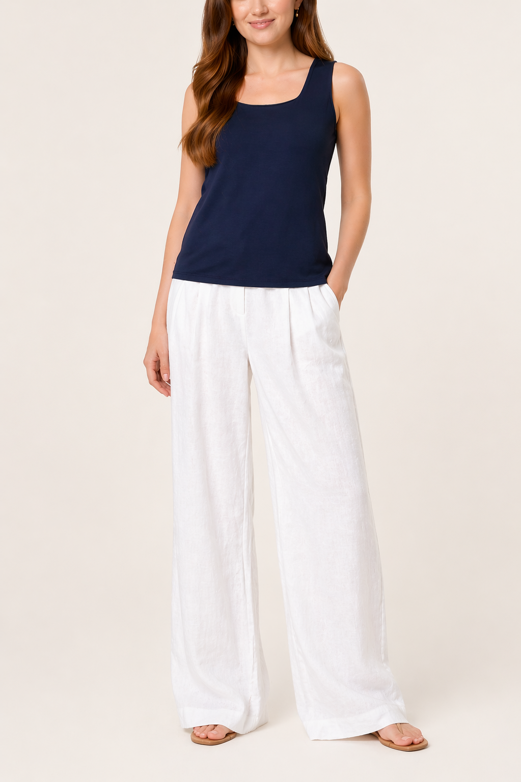 Square Neck Vest - Blue