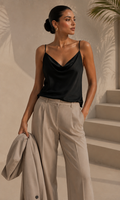 Sienna Cowl Neck Cami - Black
