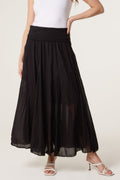 Cotton Maxi Skirt - Black