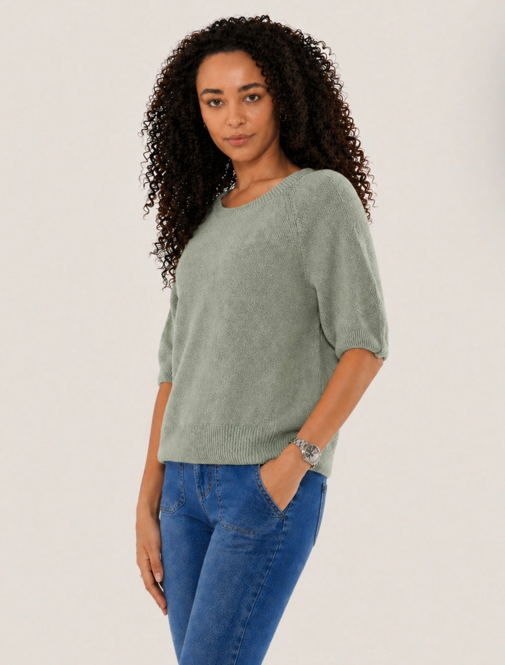 Soft Boxy Knit Top - Sage