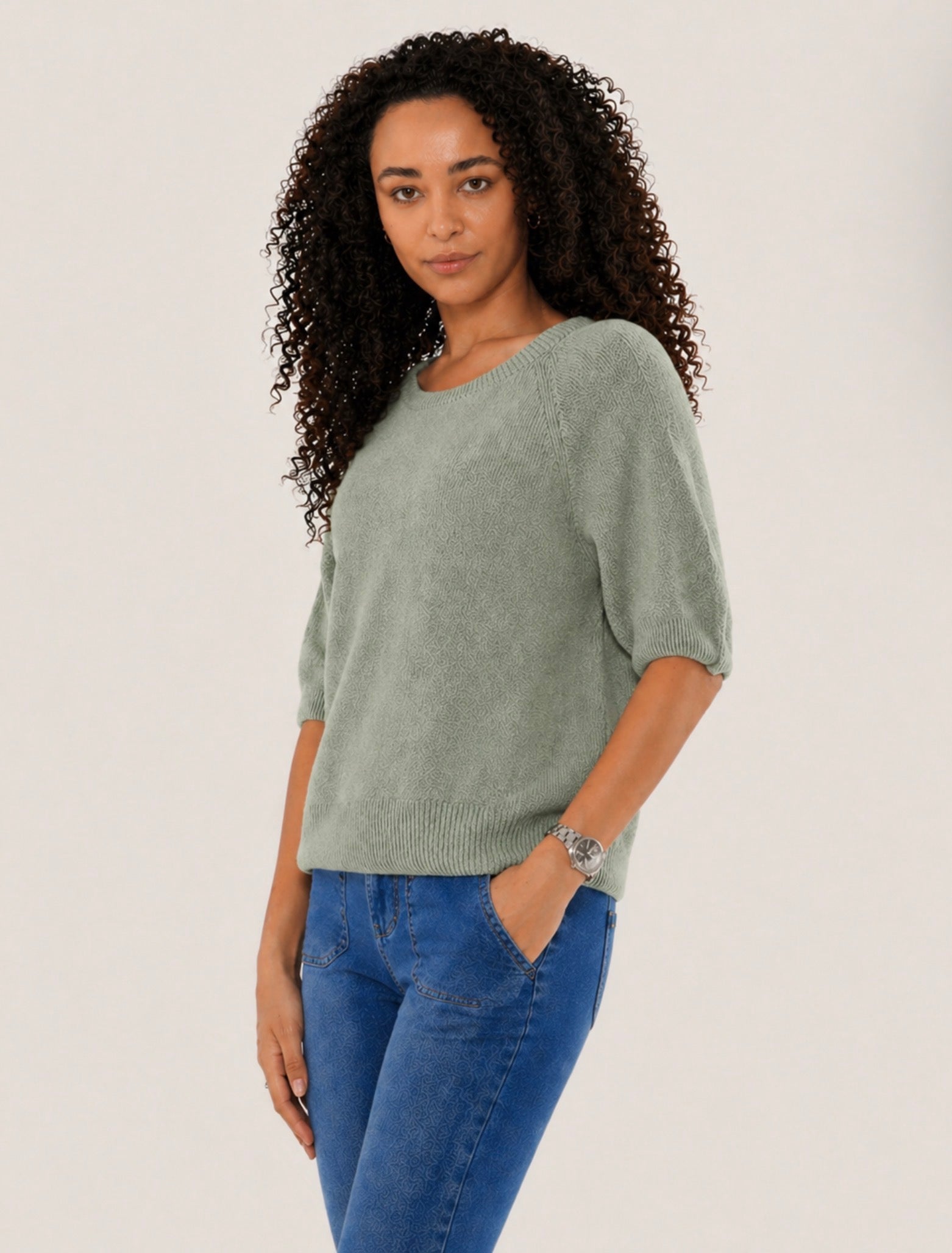 Soft Boxy Knit Top - Sage