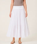 Cotton Crinkle Maxi Skirt - White