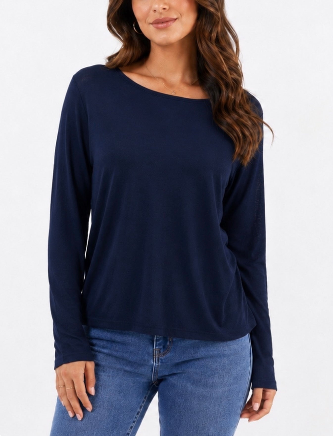 Cashmere Mix Layering Top - Blue