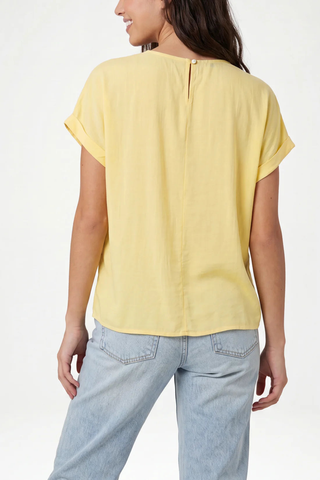Luxe Side Tie Detail Top - Lemon