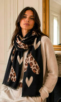 Lola Heart Scarf - Black