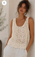 Sienna Crochet Vest - Cream