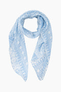Mediterranean Print Scarf - Light Blue