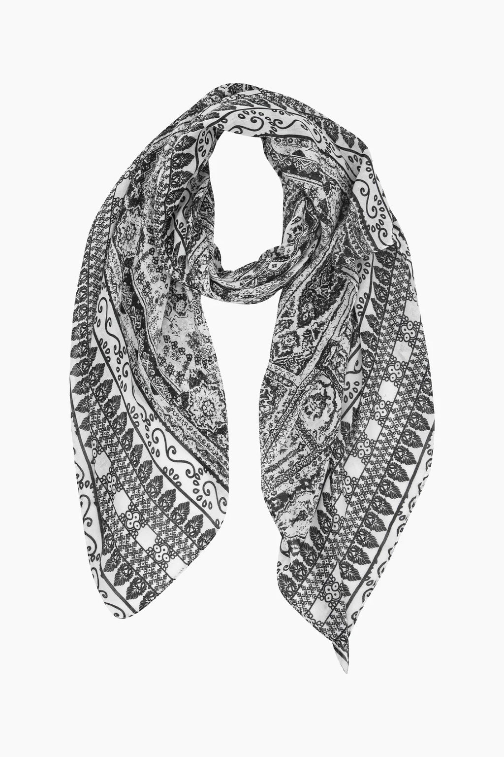 Mediterranean Print Scarf - Black