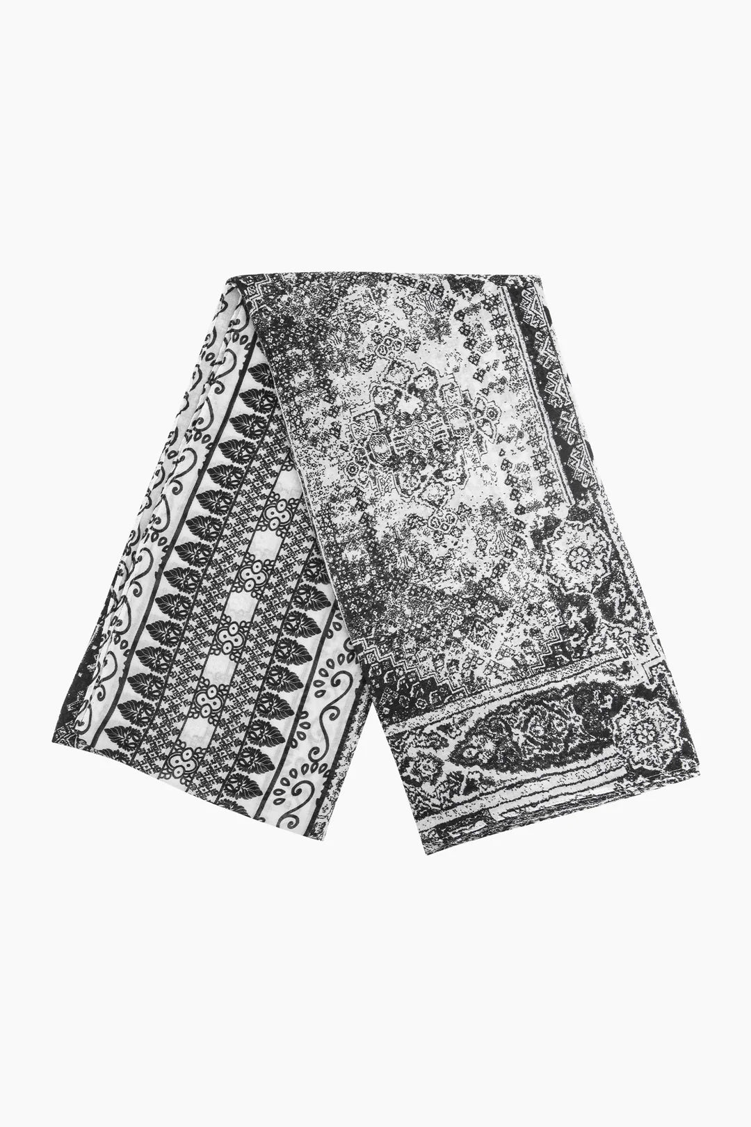 Mediterranean Print Scarf - Black