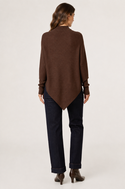 Amelie Poncho Knit - Chocolate