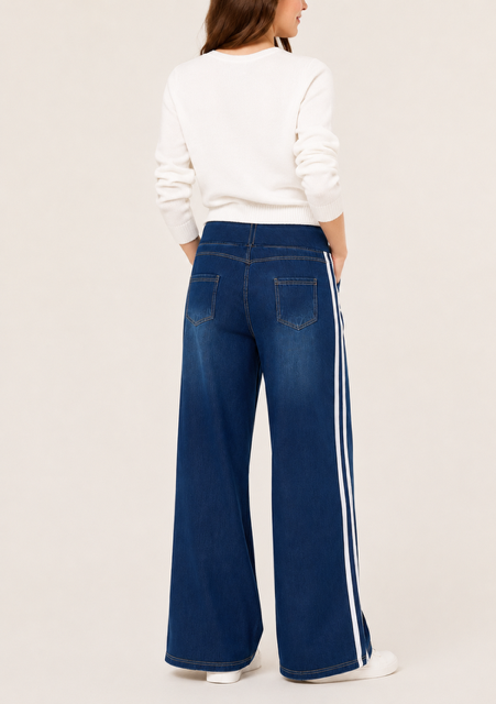 The Signature Stripe Trouser - Denim Blue