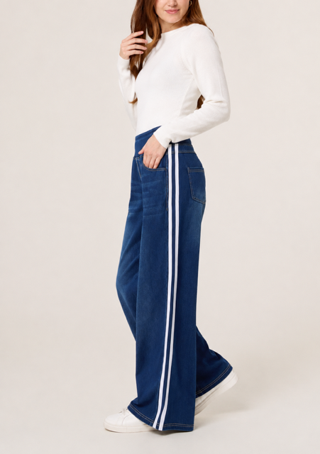 The Signature Stripe Trouser - Denim Blue