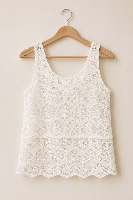 Sienna Crochet Vest - White