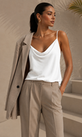 Sienna Cowl Neck Cami - White