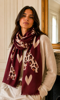 Lola Heart Scarf - Wine